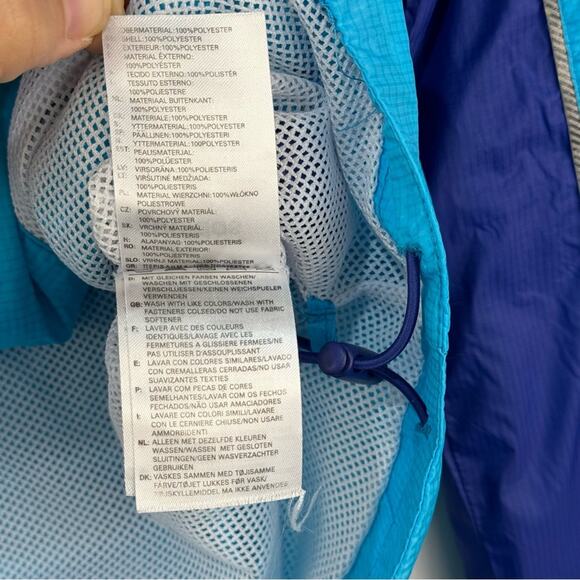 Adidas Blue Windbreaker Rain Slicker Running Jacket Size Medium Sporty Athletic - Picture 8 of 8